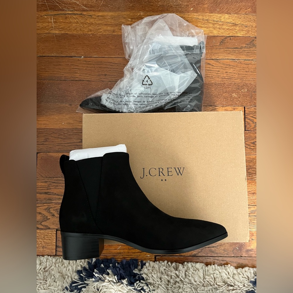 Jcrew Fallon Microsuede Ankle Boots - Black